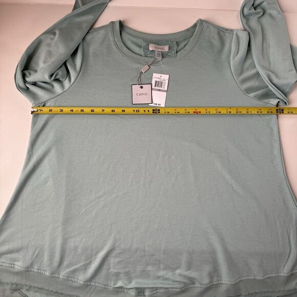 Cupio Long Sleeve Asymmetrical Hem 1X Mint Green NWT - Picture 5 of 13